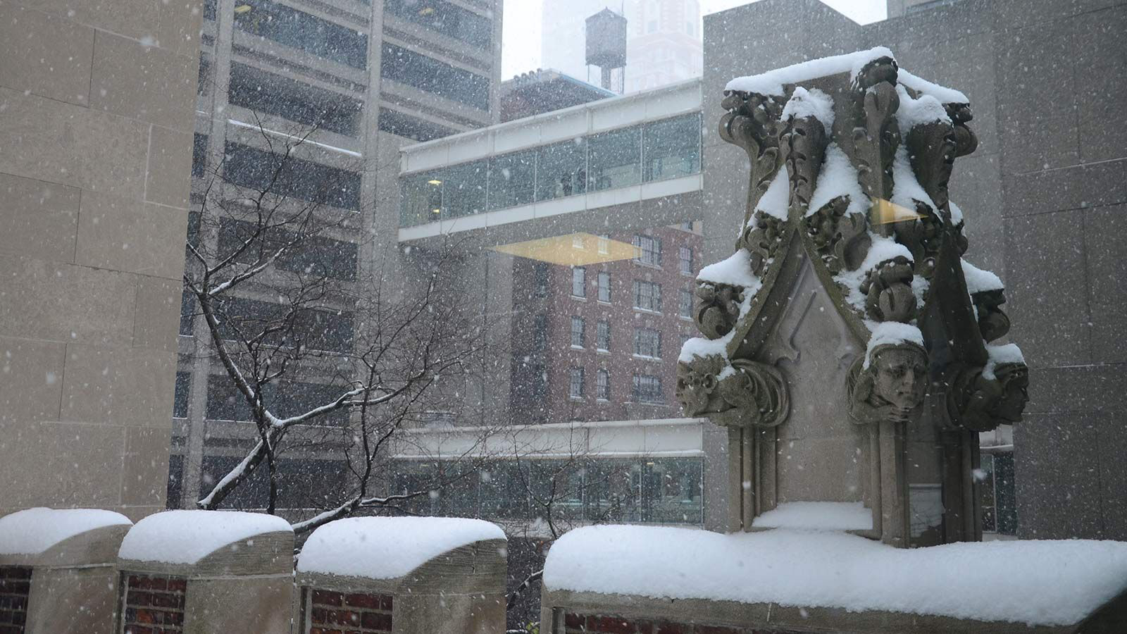Hunter College area during the snowstorm